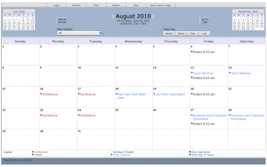 August 2010 Calendar The Court's August 2010 Calendar